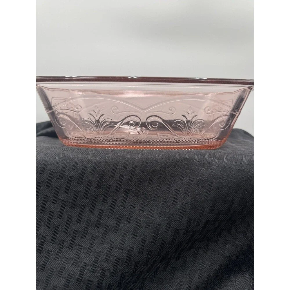Anchor Hocking Rose water Laurel  Baking Pan Casserole Dish Pink USA